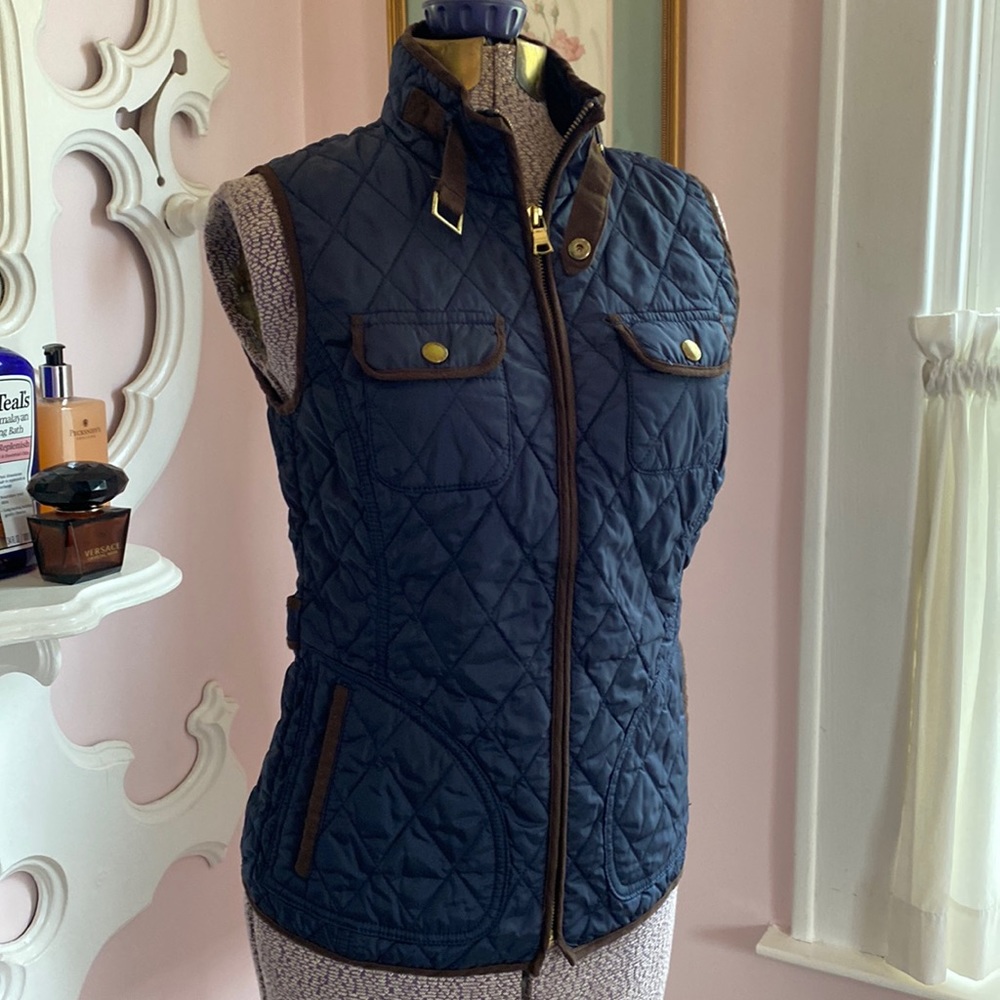 Banana Republic Lightweight Quilted Navy Zip Vest XS